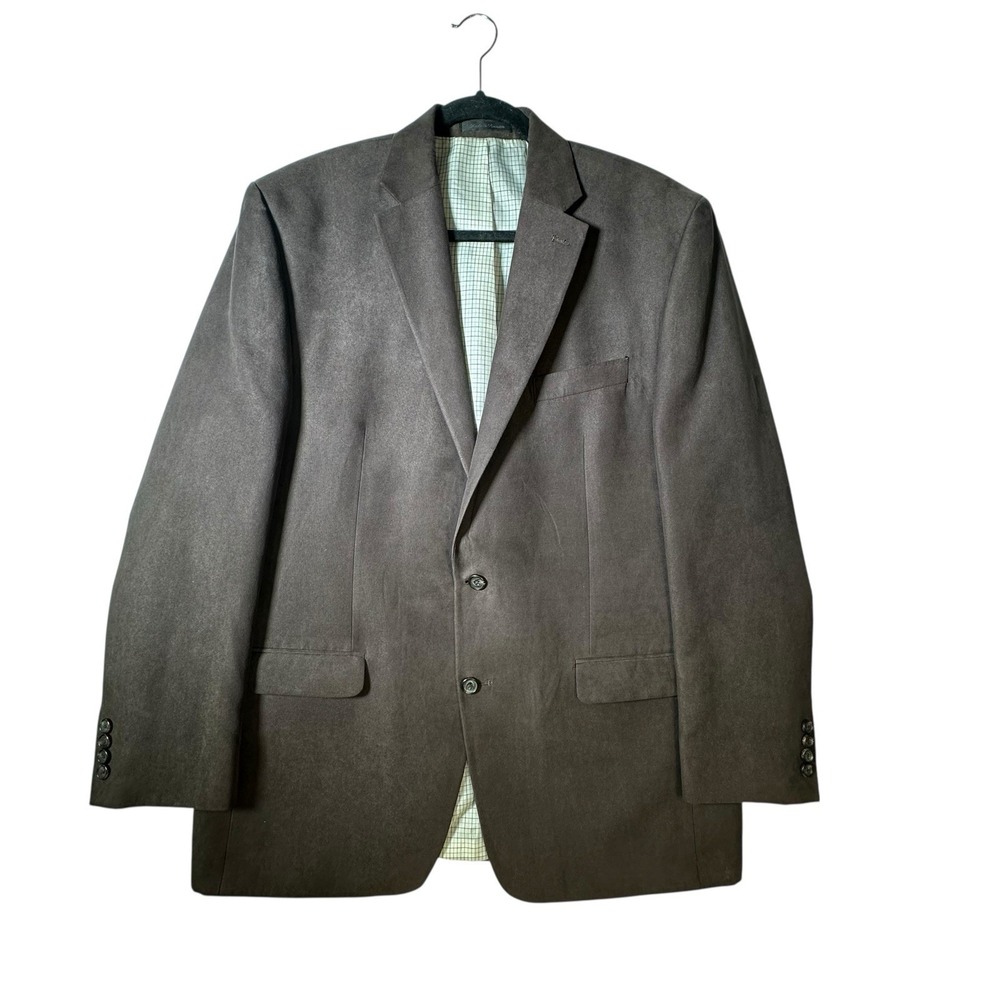 Lauren Ralph Lauren Brown Faux Suede Mens 44L Blazer Sportscoat 2 Button Jacket - Picture 1 of 9